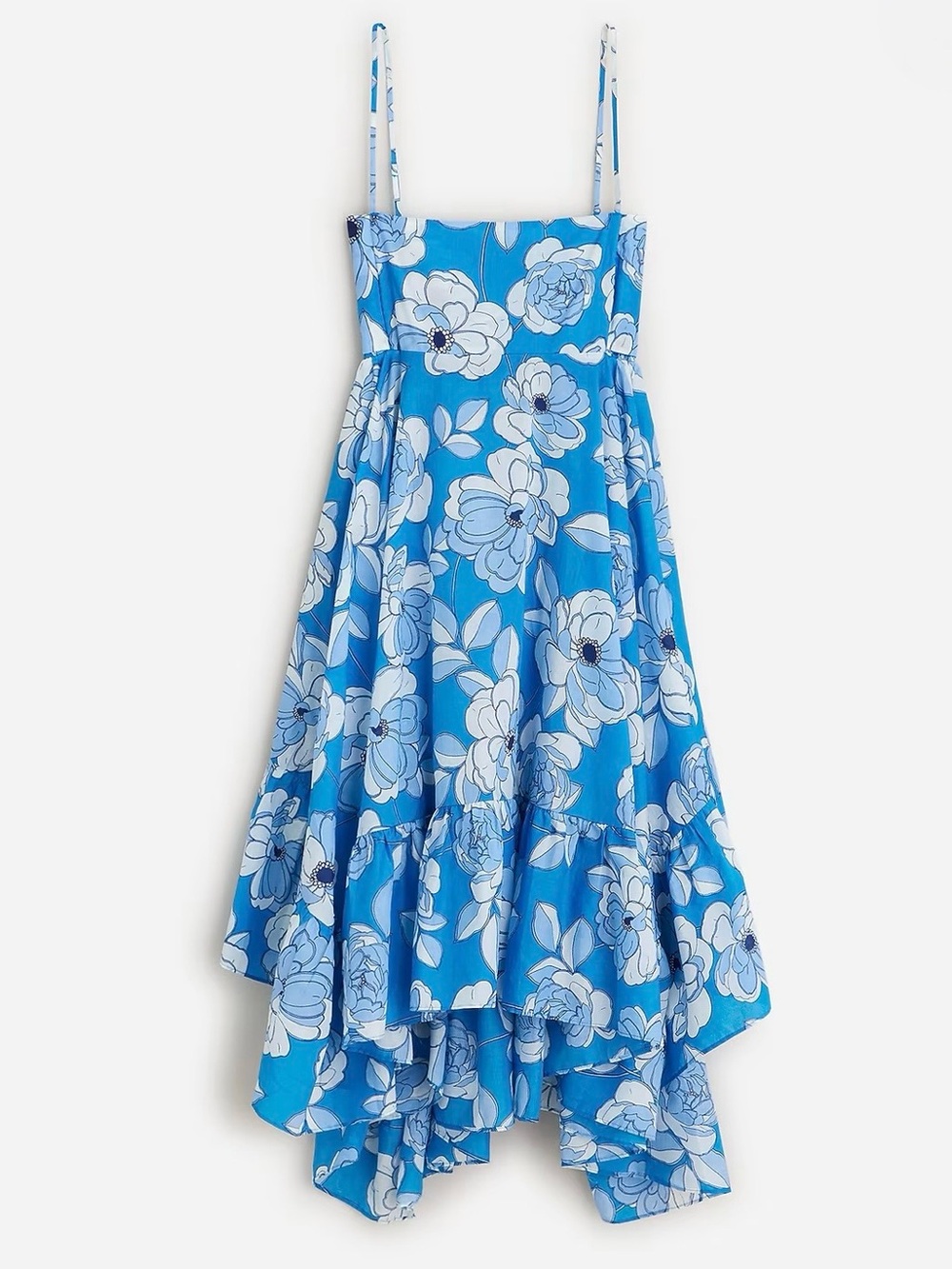 J. Crew Convertible beach dress in blue peony floral